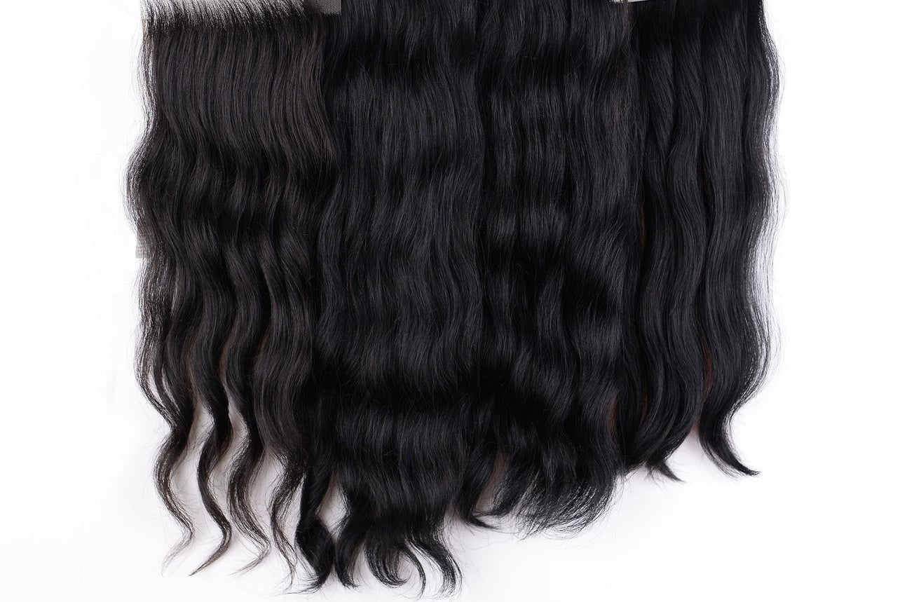12” - 30" RAW Cambodian Curly & Wavy Jet Black bundles