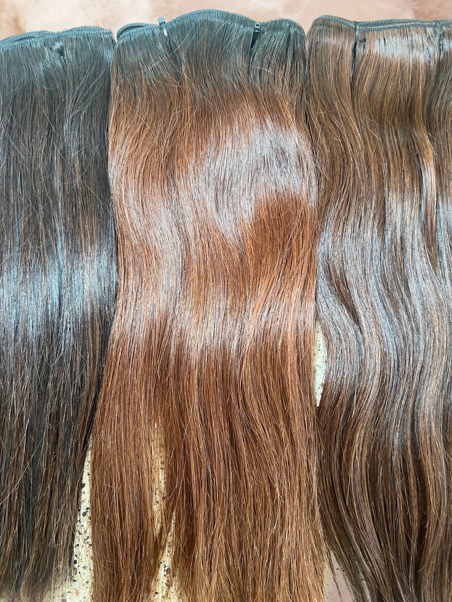 RAW Cambodian straight brown/red ombré bundles