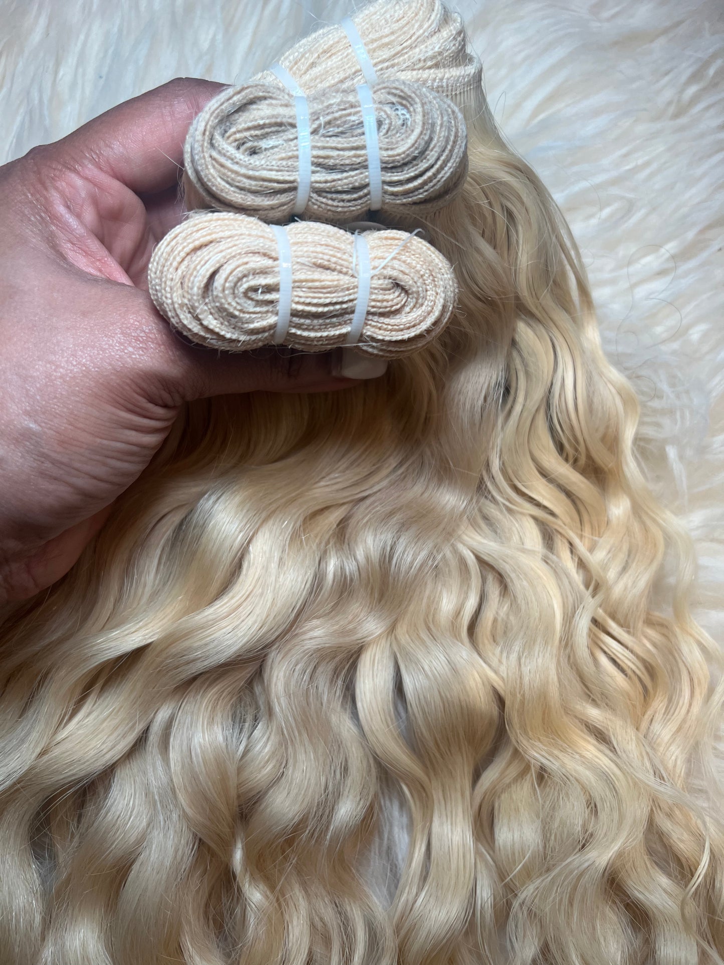 RAW Indian Blonde Curly bundles, frontals and closures
