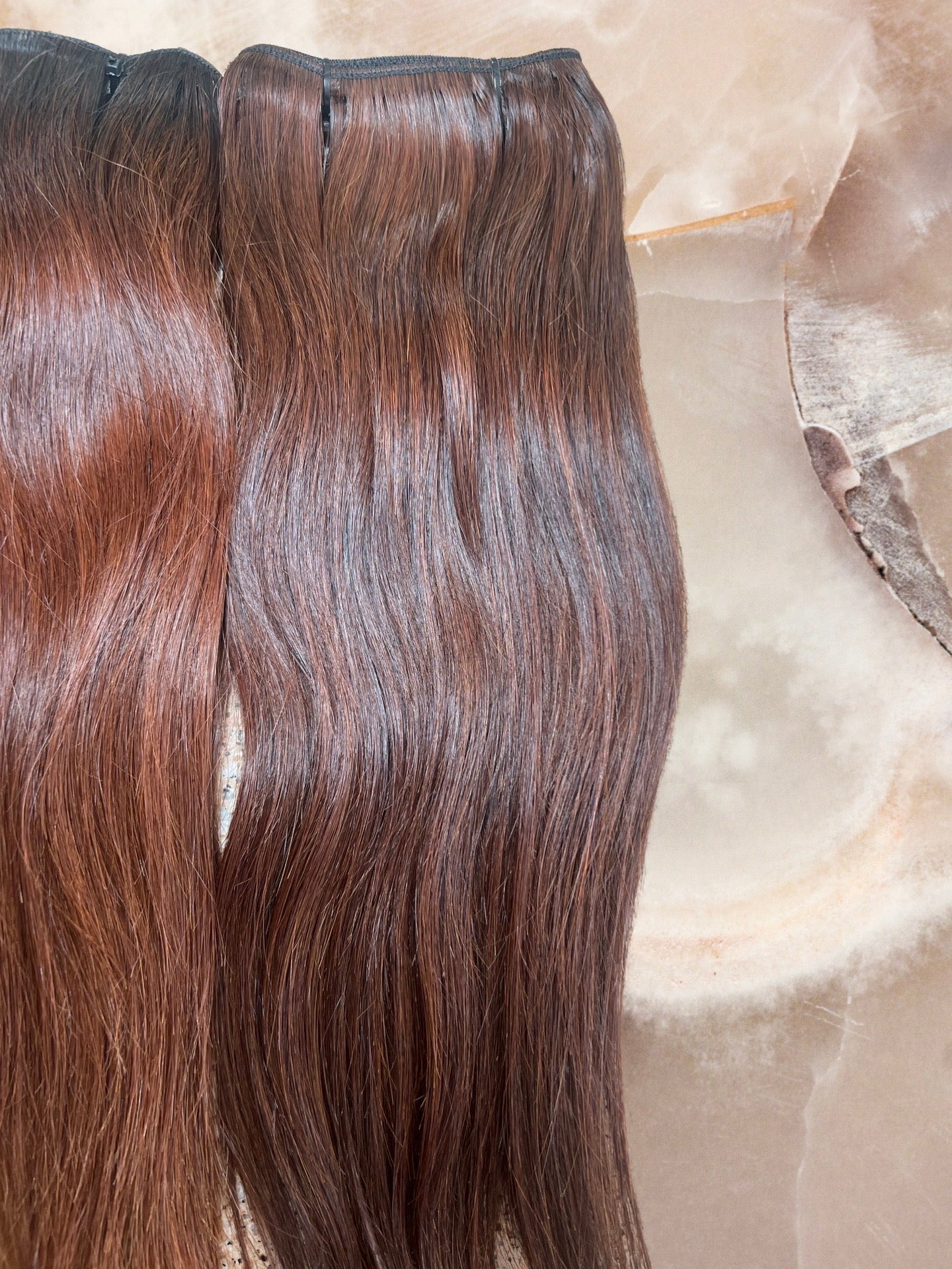 RAW Cambodian straight brown/red ombré bundles