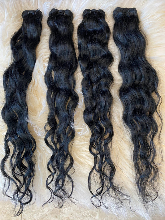 RAW Jet black Indian curly bundle box 22”