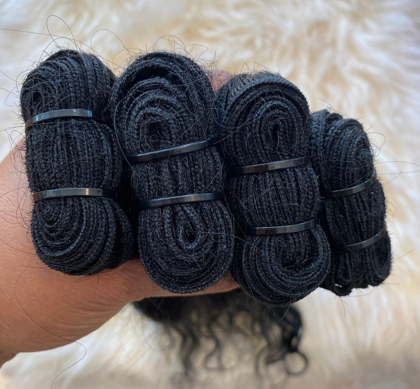 RAW Jet black Indian curly bundle box 22”