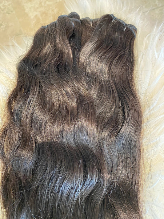 RAW Indian wavy brown bundle box 32”