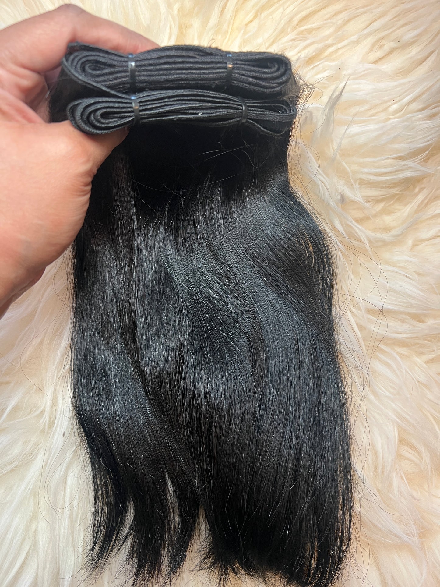 10”-20” RAW Cambodian jet black straight bundles